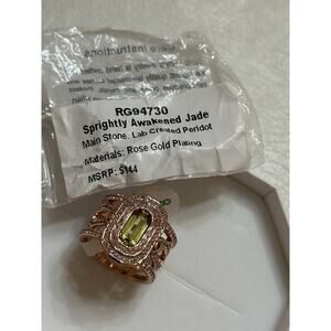 Bomb Party August Birthday Ring “Sprightly Awakened Jade” Peridot-SZ8 RG94730